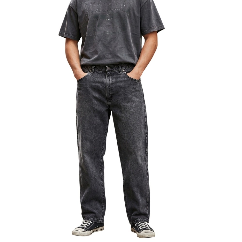 Wrangler Faded Black Denim Jeans Relaxed Baggy Grunge Y2K Skater Mens 36x29